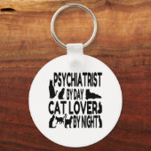 Cat Lover Psychiatrist Sleutelhanger (Voorkant)
