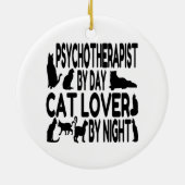 Cat Lover Psychotherapeut Keramisch Ornament (Achterkant)