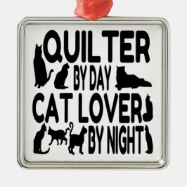 Cat Lover Quilter Metalen Ornament