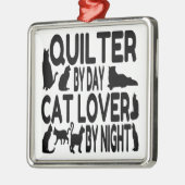 Cat Lover Quilter Metalen Ornament (Links)