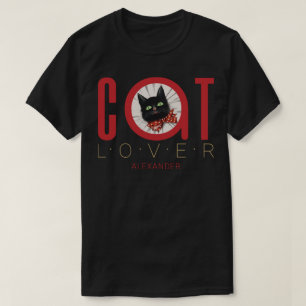 Cat Lover Red Black Green Bow Stropdas Gepersonali T-shirt
