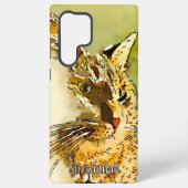 Cat Lover Red Tabby Waterverf Hartnose Samsung Galaxy Hoesje (Achterkant)