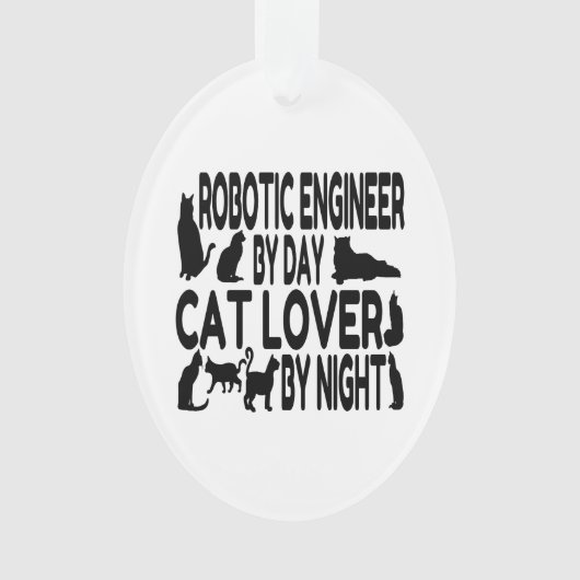 Cat Lover Robotingenieur Ornament (voorkant)