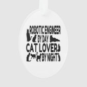 Cat Lover Robotingenieur Ornament (achterkant)