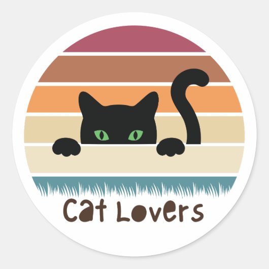 Cat Lover Ronde Sticker (Voorkant)