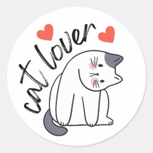 Cat Lover Ronde Sticker