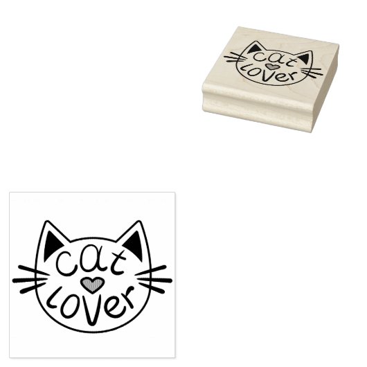 Cat Lover Rubber Stamp Rubberstempel (Gestempeld)
