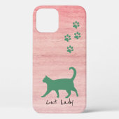 Cat Lover Rustic Pink Wood Textuur Case-Mate iPhone Case (Achterkant)
