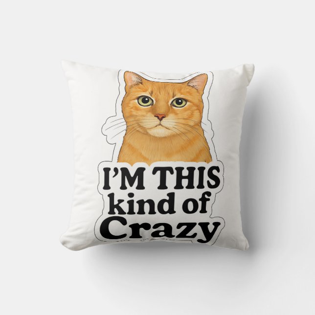 - “Cat Lover’s Humor Pillow – Orange Cat Design” Kussen (Voorkant)