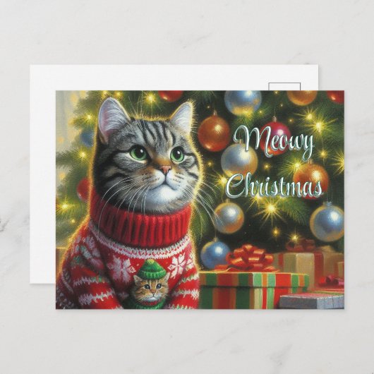 Cat Lover Schattige Cat beroemd gemaakt door Chris Briefkaart (Voorkant / Achterkant)