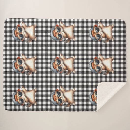 Cat Lover Sherpa Blanket Sherpa Deken (Voorkant (horizontaal))