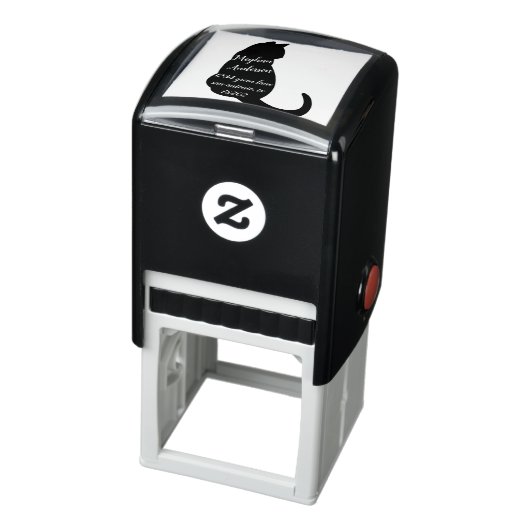 Cat Lover Simple Black Cat Retour Adresstempel Zelfinktende Stempel (Product)