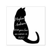Cat Lover Simple Black Cat Retour Adresstempel Zelfinktende Stempel (Design)
