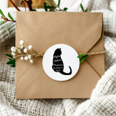Cat Lover Simple Black Cat Retour Adresstempel Zelfinktende Stempel