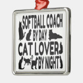 Cat Lover Softbal Coach Metalen Ornament (Links)