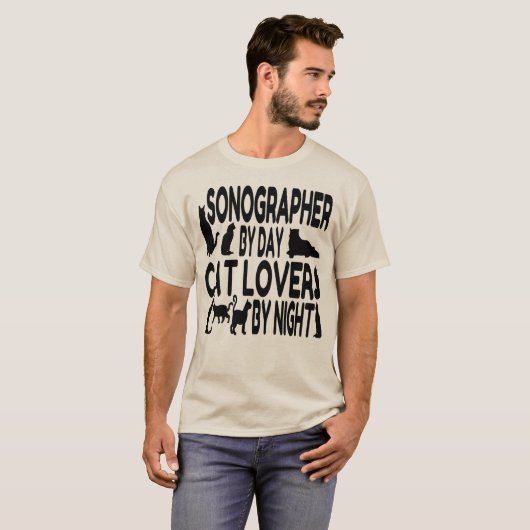 Cat Lover Sonographer T-shirt (Voorkant volledig)