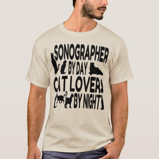 Cat Lover Sonographer T-shirt (Voorkant)