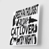 Cat Lover Speech Patholoog Vierkante Klok (Hoek)