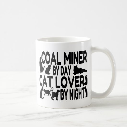 Cat Lover steenkoolmijnwerker Koffiemok (Rechts)