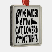 Cat Lover Swing Dancer Metalen Ornament (Rechts)