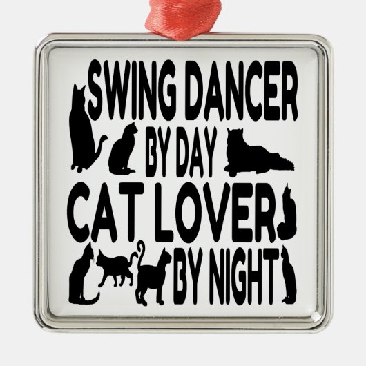 Cat Lover Swing Dancer Metalen Ornament (Voorkant)
