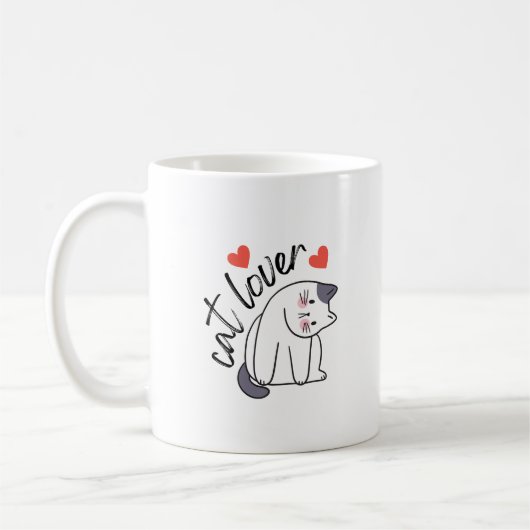Cat Lover T-Shirt Koffiemok (Links)