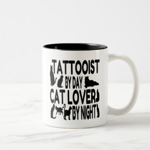 Cat Lover Tattooist Tweekleurige Koffiemok