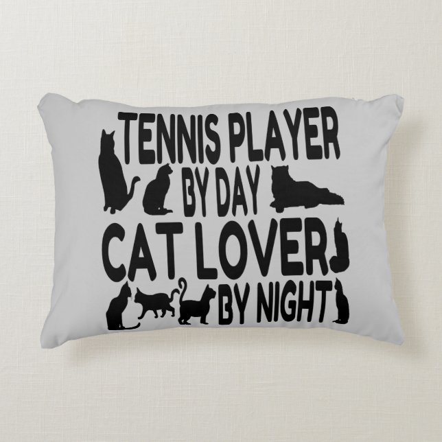 Cat Lover Tennisser Accent Kussen (Voorkant)