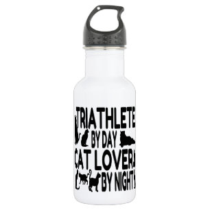 Cat Lover Triathlete Waterfles