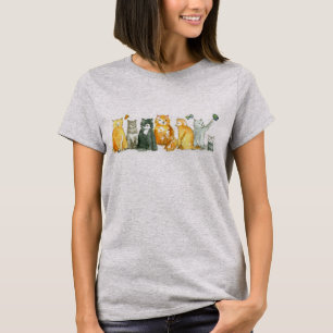 Cat Lover Tuxedo Calico Tabby Kitten Waterverf T-shirt