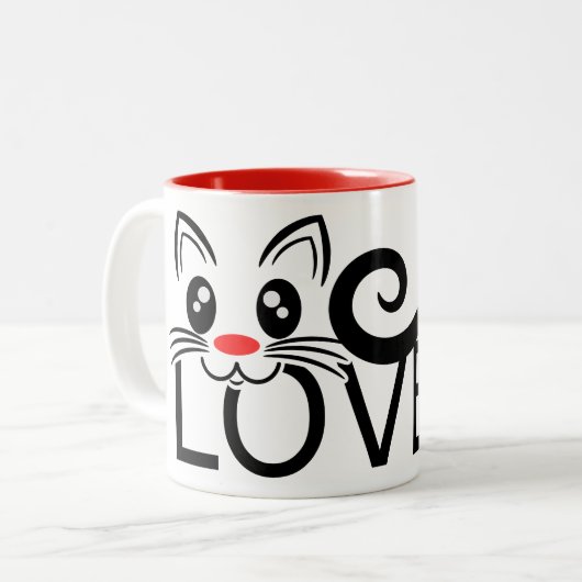 Cat Lover Tweekleurige Koffiemok (Voorkant links)