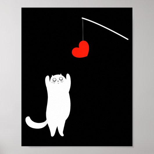 Cat Lover Valentine's Day Animal Affection Love Fu Poster (Voorkant)