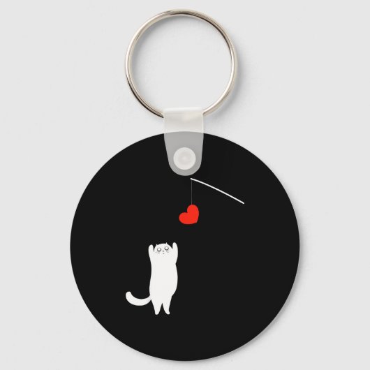 Cat Lover Valentine's Day Animal Affection Love Fu Sleutelhanger (Voorkant)