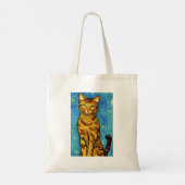 Cat Lover Van Gogh Style Sterrennacht Tote Bag (Achterkant)