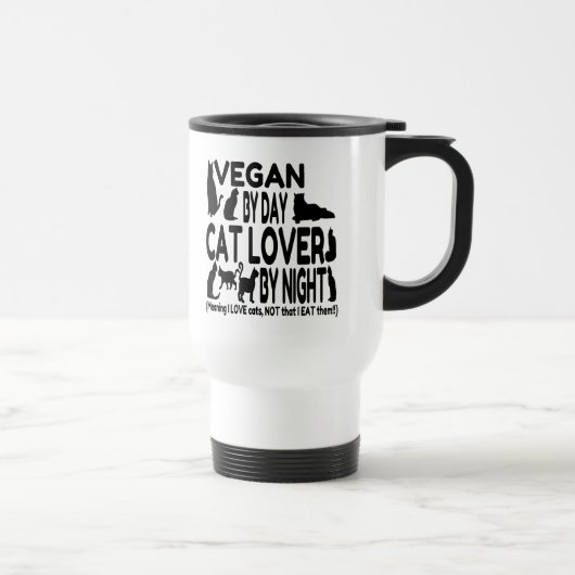 Cat Lover Vegan Grappig Reisbeker (Rechts)
