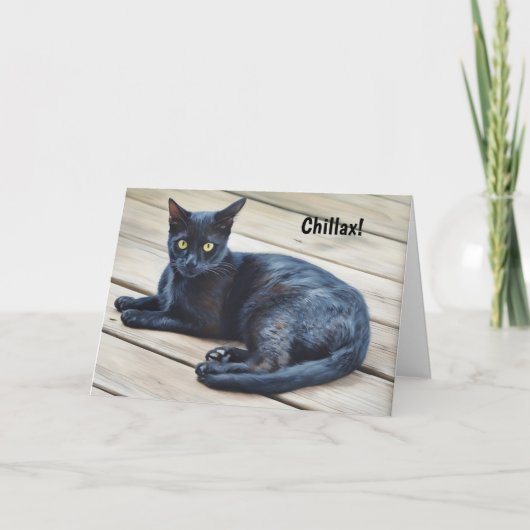 Cat Lover Verjaardag Kaart Ontspannen en Plezier (Voorkant)