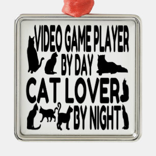 Cat Lover Video Game Player Metalen Ornament