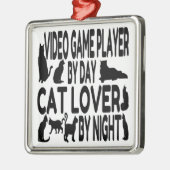 Cat Lover Video Game Player Metalen Ornament (Links)