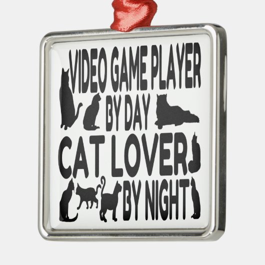 Cat Lover Video Game Player Metalen Ornament (Links)