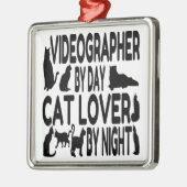 Cat Lover Videographer Metalen Ornament (Links)