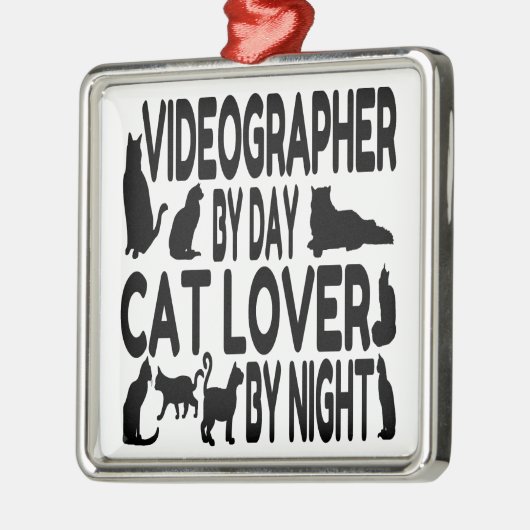 Cat Lover Videographer Metalen Ornament (Links)
