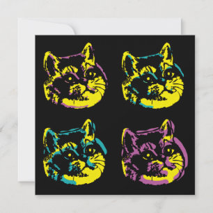 Cat Lover Vier Kitten Pop Kunst Kaart