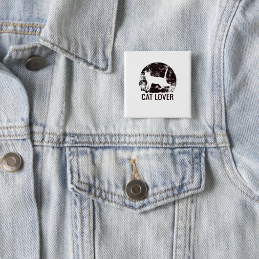 Cat Lover Vierkante Button 5,1 Cm (In situ)