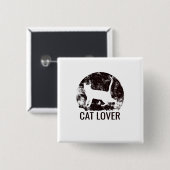 Cat Lover Vierkante Button 5,1 Cm (Voorkant /achterkant)