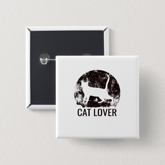 Cat Lover Vierkante Button 5,1 Cm (Voorkant /achterkant)