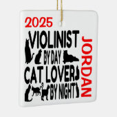 Cat Lover Violist CUSTOM Keramisch Ornament (Rechts)