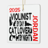 Cat Lover Violist CUSTOM Keramisch Ornament (Links)