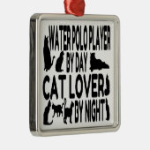 Cat Lover Water Polo Speler Metalen Ornament (Rechts)