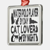 Cat Lover Water Polo Speler Metalen Ornament (Links)