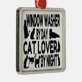 Cat Lover Window Washer Metalen Ornament (Rechts)